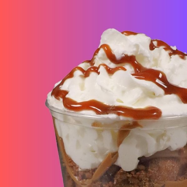 Sundae on pink background